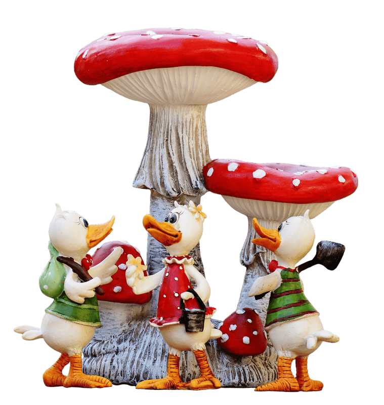 Mushrooms cute art stone