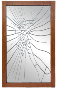 Mirror broken frame glass broken