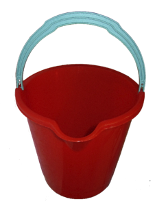 Plastic red water bucket