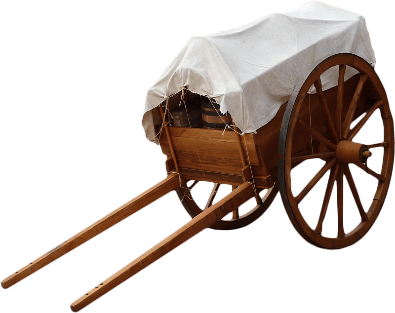 Cart inside bents old fort