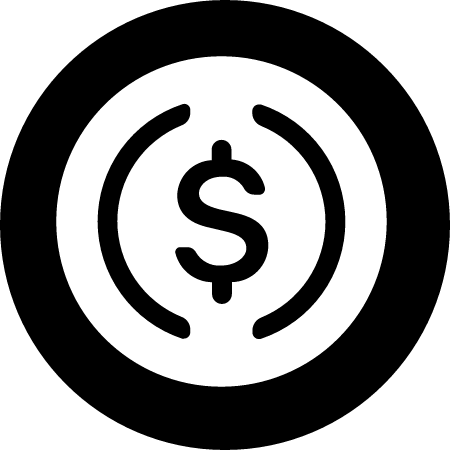 USDC Cryptocurrency Logo (Black)