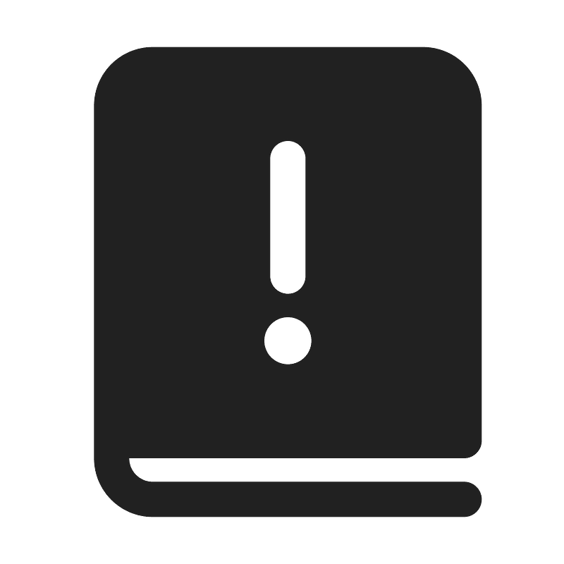 Ic fluent book exclamation mark 24 filled