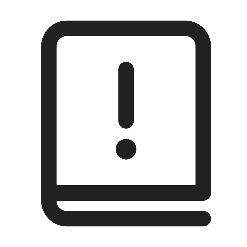 Ic fluent book exclamation mark 24 regular