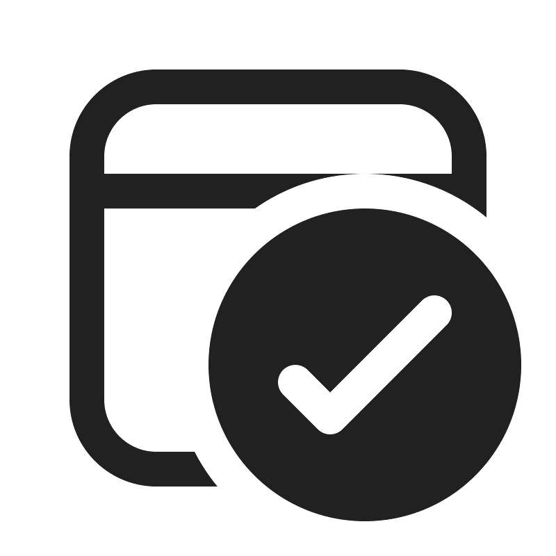Ic fluent calendar checkmark 16 regular