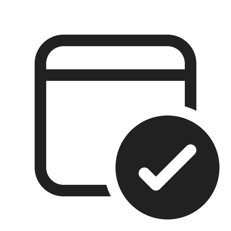 Ic fluent calendar checkmark 20 regular