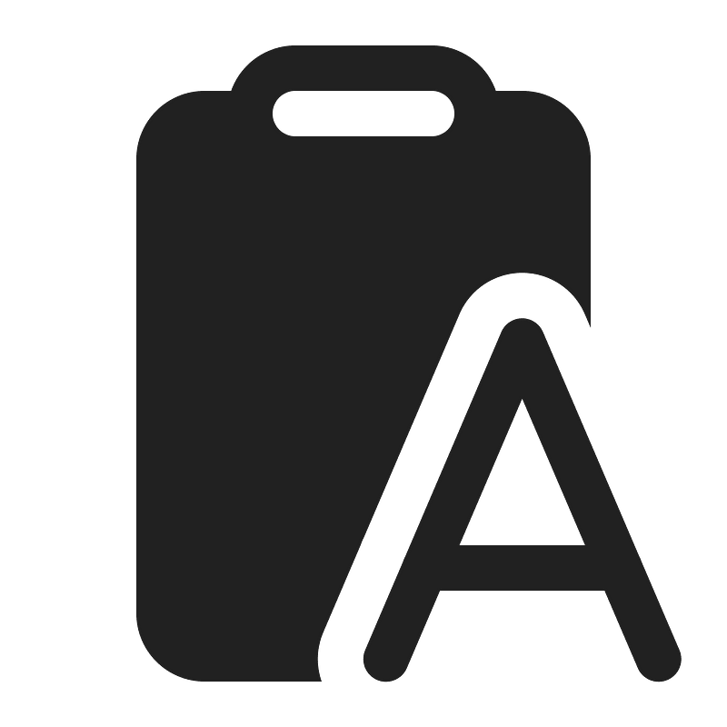 Ic fluent clipboard letter 16 filled