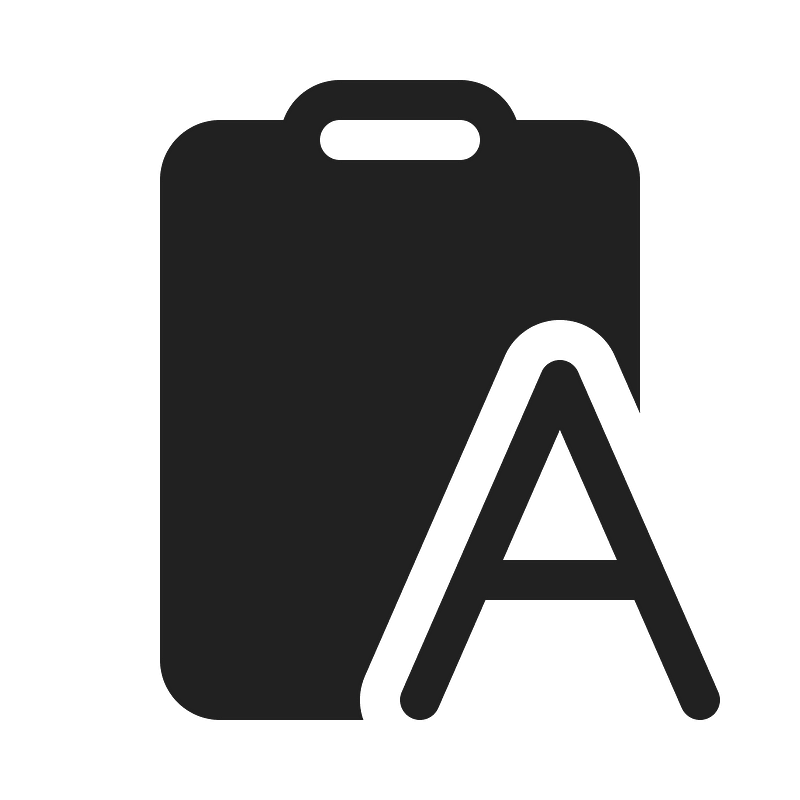 Ic fluent clipboard letter 20 filled