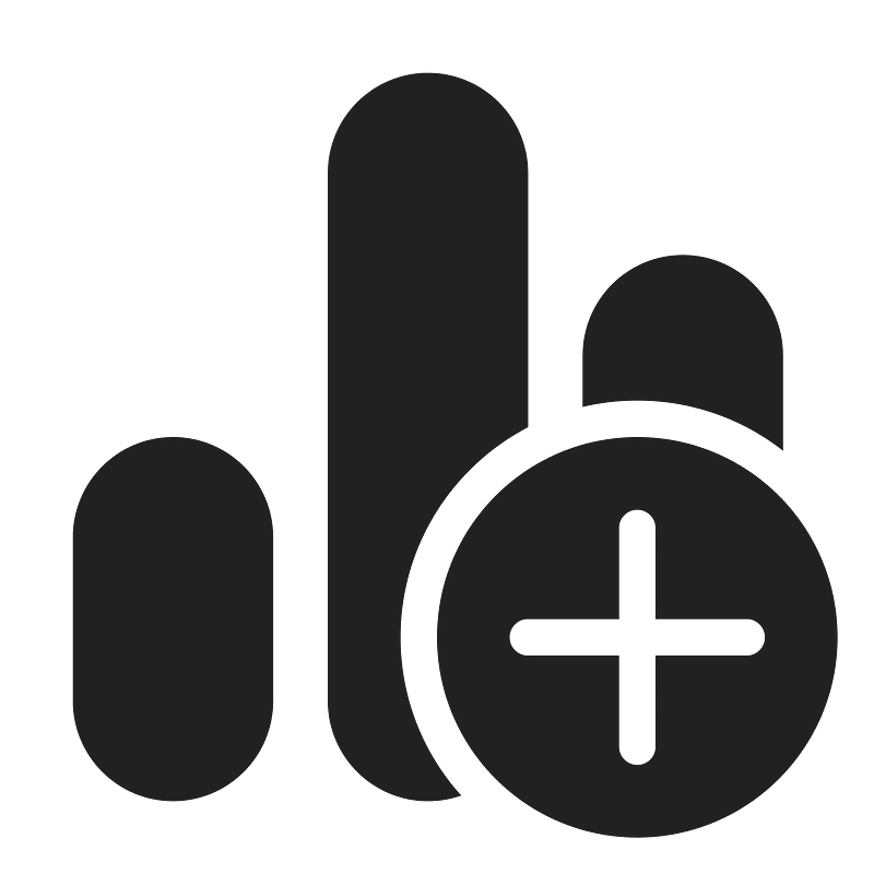 Ic fluent data bar vertical add 24 filled