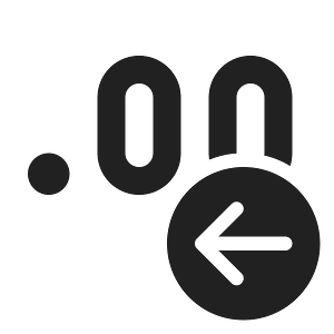 Ic fluent decimal arrow left 24 filled