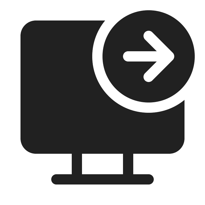 Ic fluent desktop arrow right 20 filled