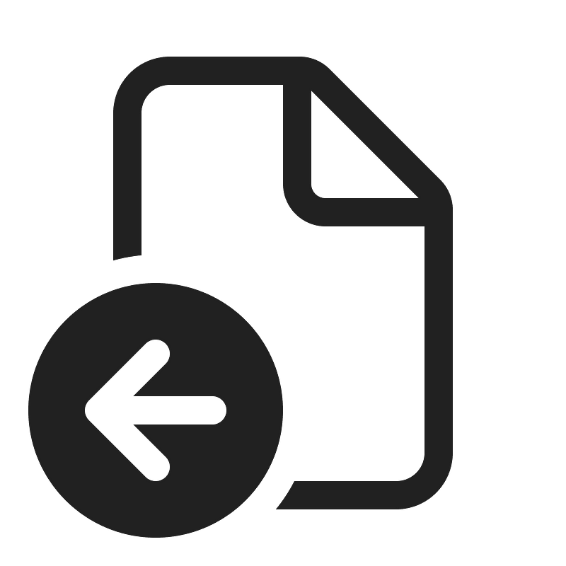 Ic fluent document arrow left 20 regular