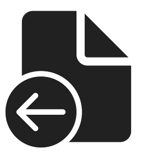 Ic fluent document arrow left 28 filled