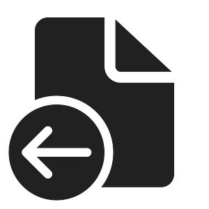 Ic fluent document arrow left 48 filled