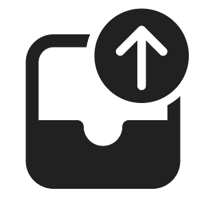 Ic fluent mail inbox arrow up 24 filled