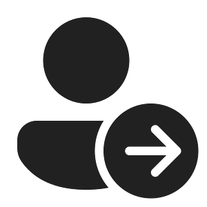 Ic fluent person arrow right 24 filled