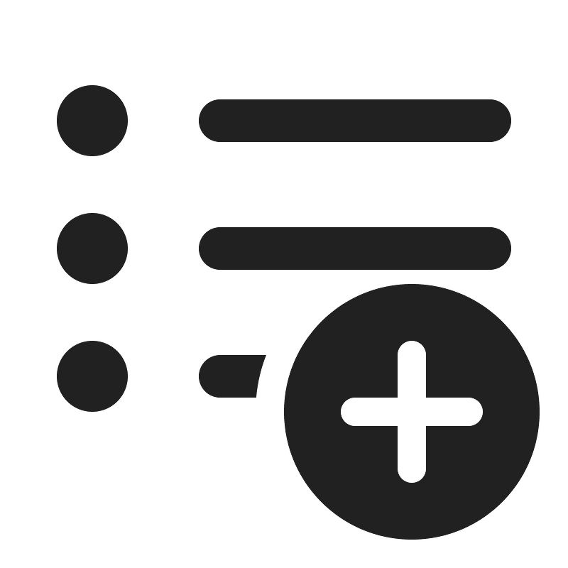 Ic fluent text bullet list add 20 filled