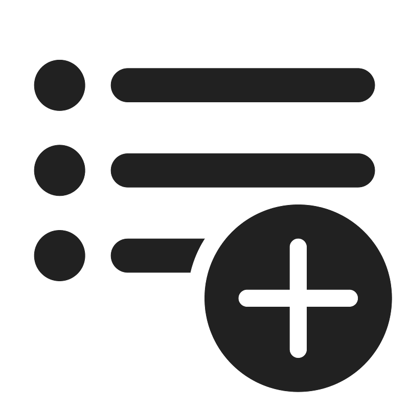Ic fluent text bullet list add 24 filled