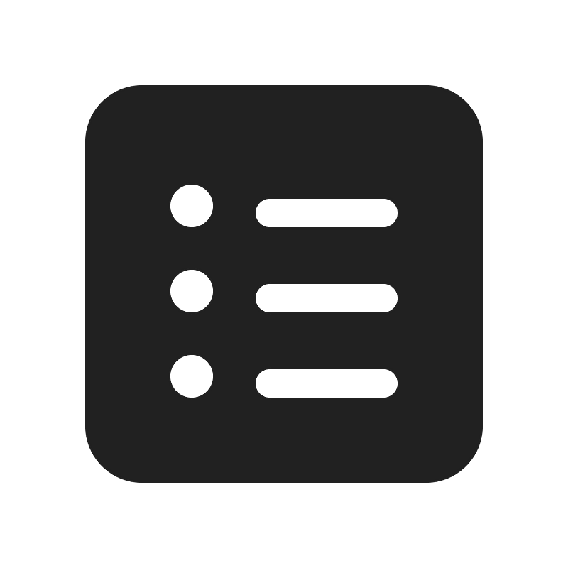 Ic fluent text bullet list square 20 filled
