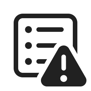 Ic fluent text bullet list square warning 20 regular