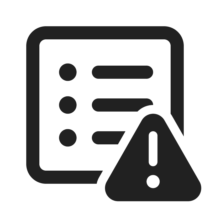 Ic fluent text bullet list square warning 24 regular