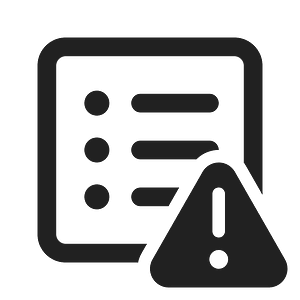 Ic fluent text bullet list square warning 24 regular