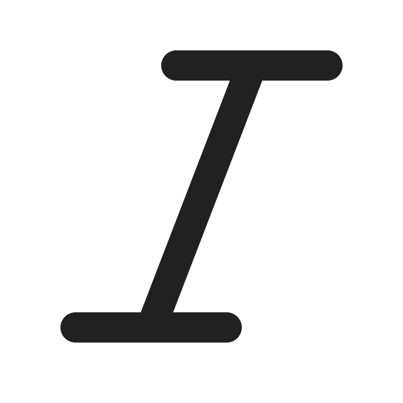 Ic fluent text italic 20 filled