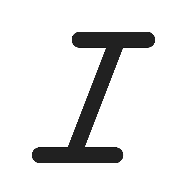 Ic fluent text italic 24 filled