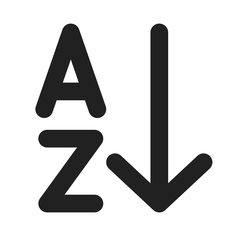 Ic fluent text sort ascending 20 filled
