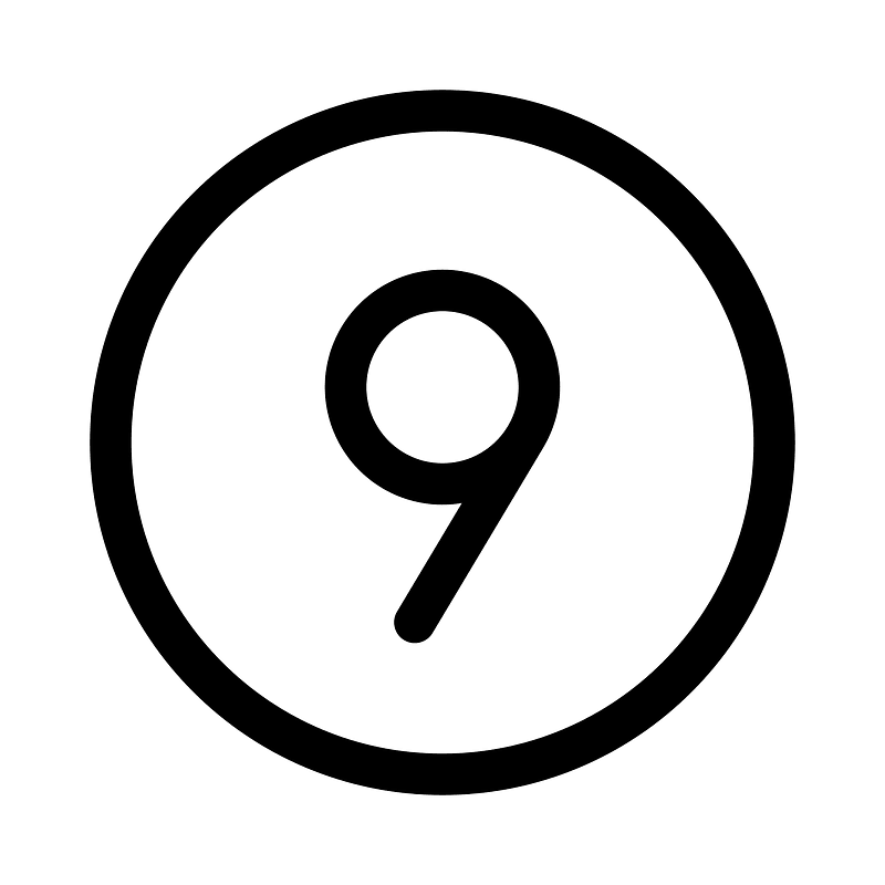 Number-circle-nine