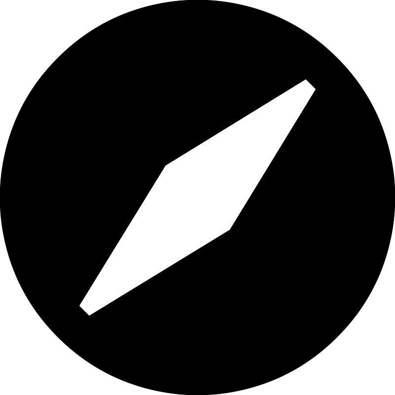 Round black compass