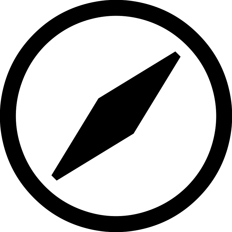 Round white compass