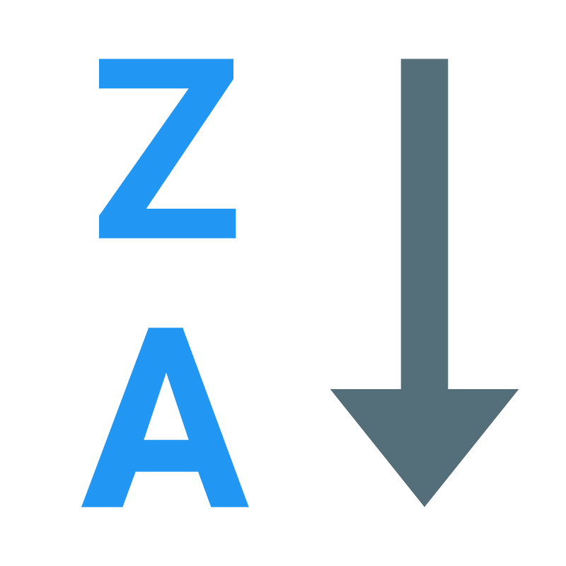 Alphabetical sorting za