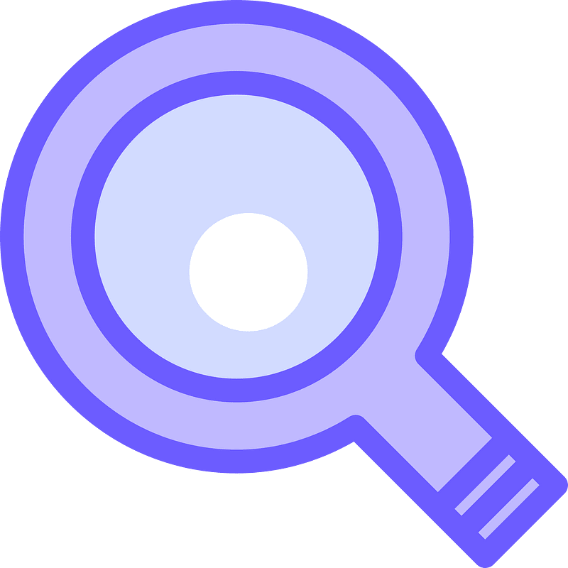 Blue magnifying glass search