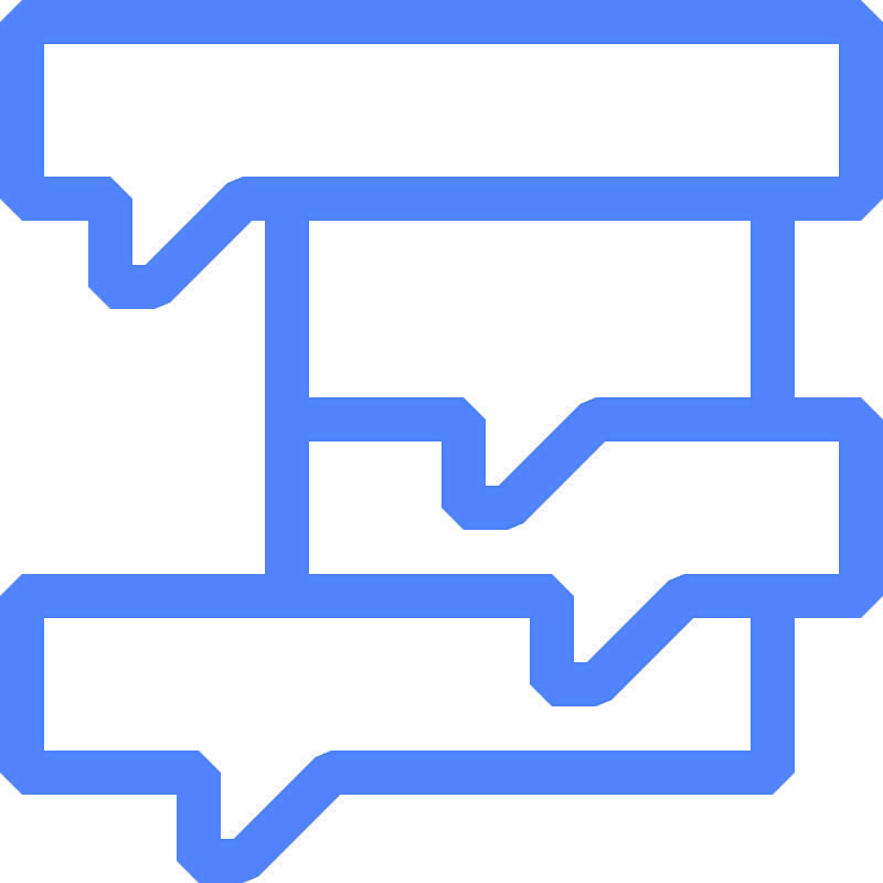 Blue speech bubbles tree