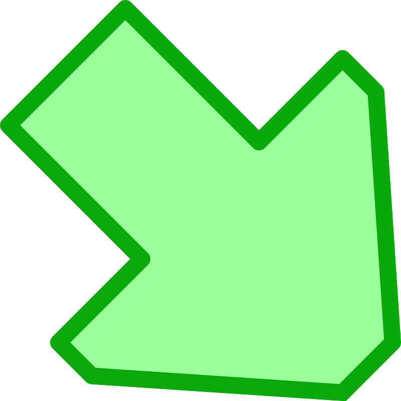 Green arrow down right