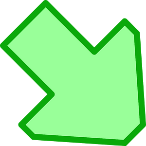 Green arrow down right