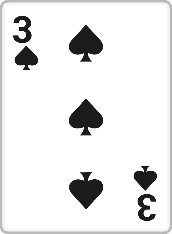 Playing card 1-03 three of spades
