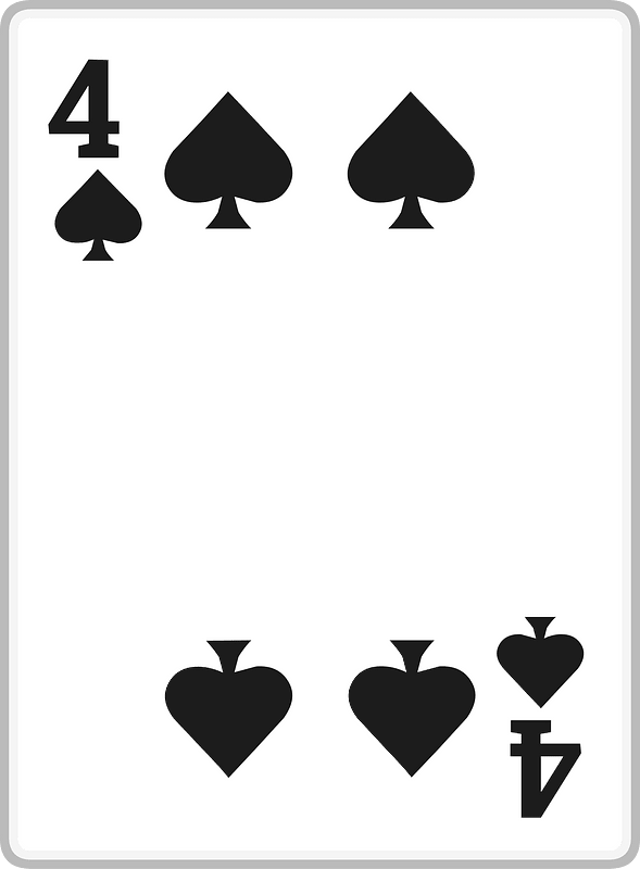 Playing card 1-04 four of spades