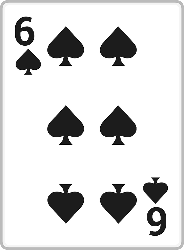 Playing card 1-06 six of spades