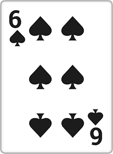 Playing card 1-06 six of spades