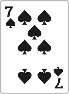 Playing card 1-07 seven of spades