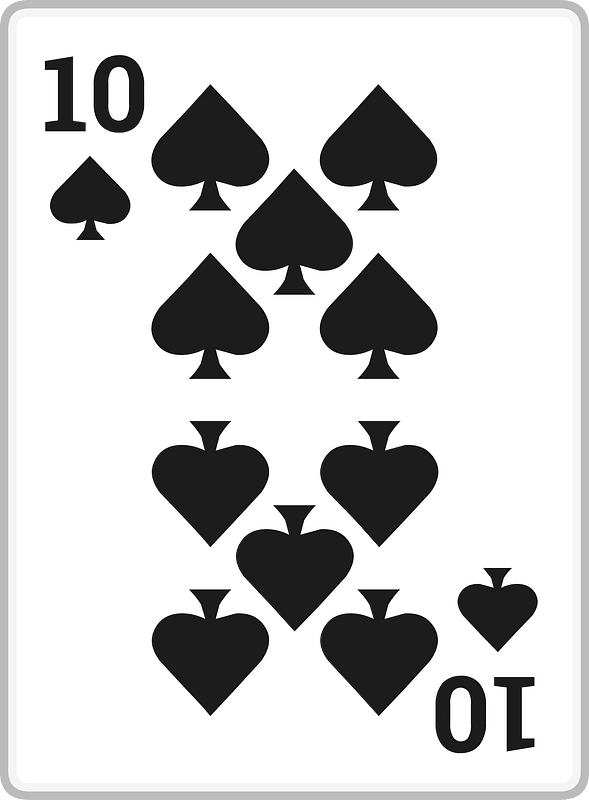 Playing card 1-10 ten of spades