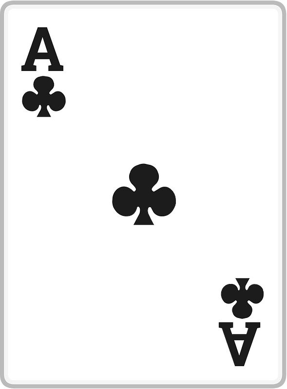 Playing card 2-01 ace of clubs