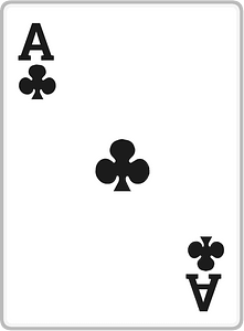 Playing card 2-01 ace of clubs
