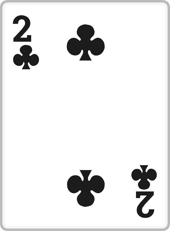 Playing card 2-02 two of clubs