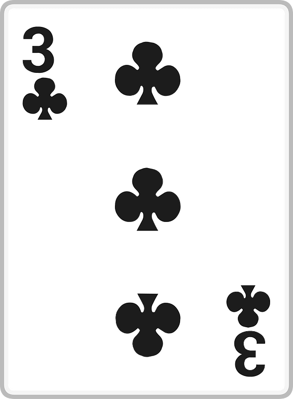 Playing card 2-03 three of clubs