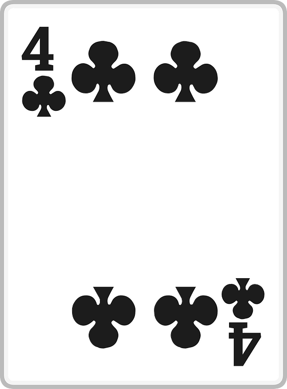 Playing card 2-04 four of clubs