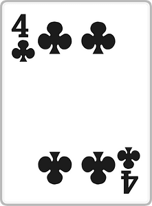 Playing card 2-04 four of clubs