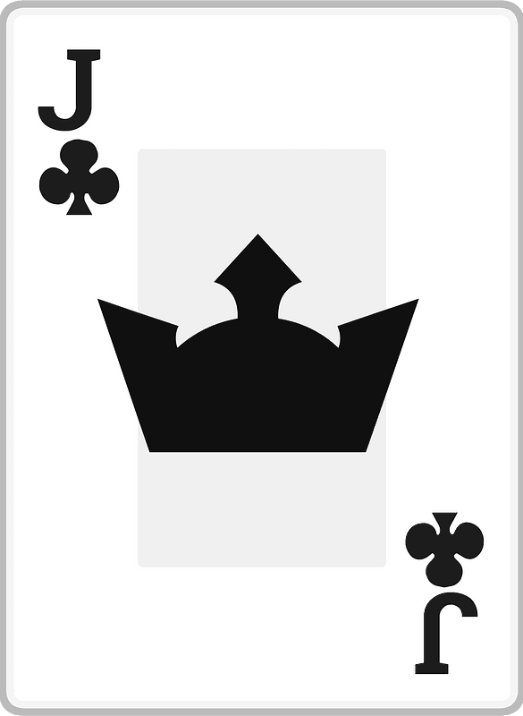 Playing card 2-11 jake of clubs