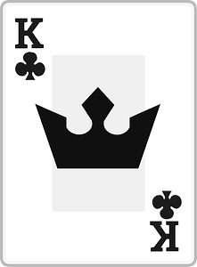 Playing card 2-13 king of clubs